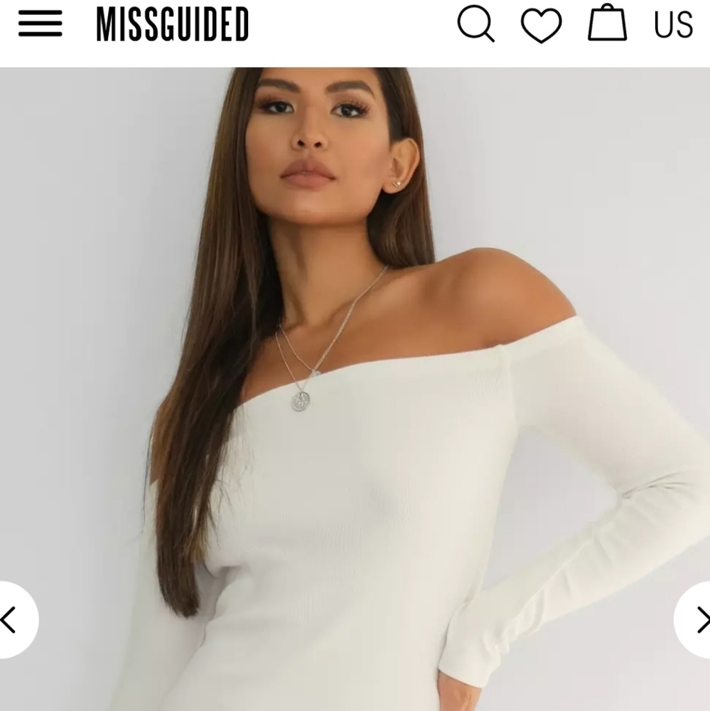 MISSGUIDED Off the Sleeve Mini Dress